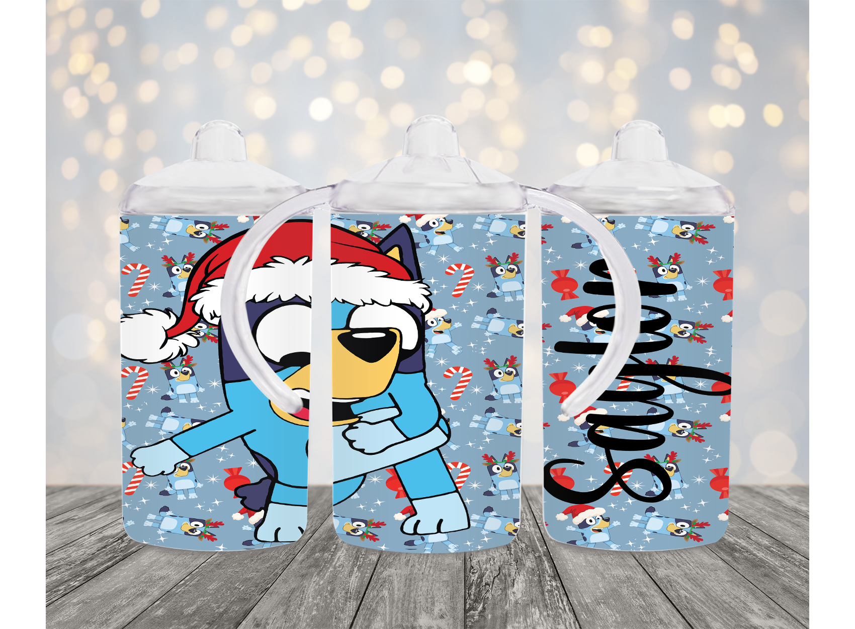 Personalized Bluey Christmas 12 oz Stainless Steel Tumbler Set with 2 – The  Leveret Loft