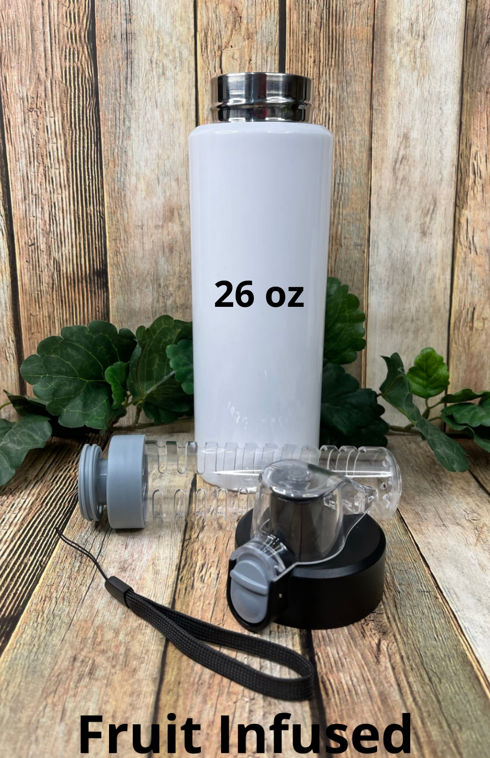 20 oz. White Reusable Stainless Steel Tumbler with Lid & Straw