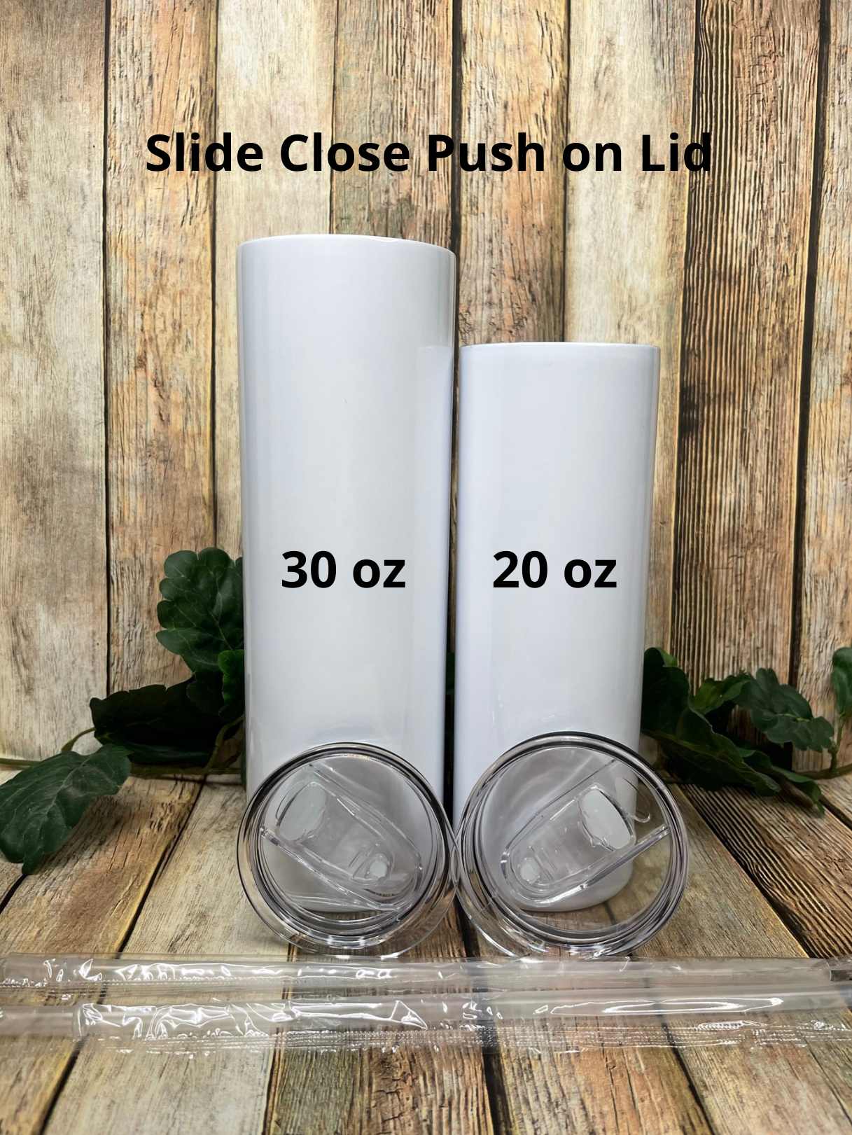 20 oz. Sublimation Skinny Stainless Steel Tumbler with Lid and Straw